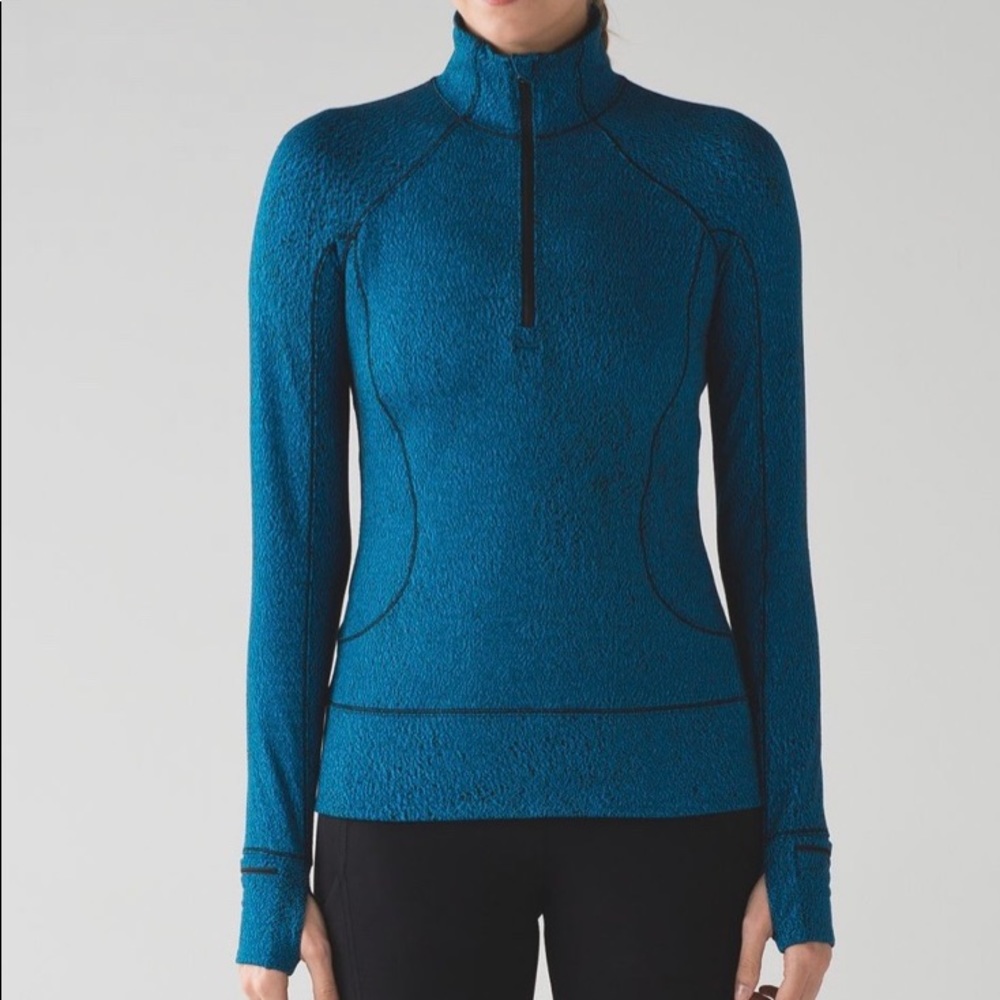 Lulu Lemon Blue and Black Half ZIP Pullover